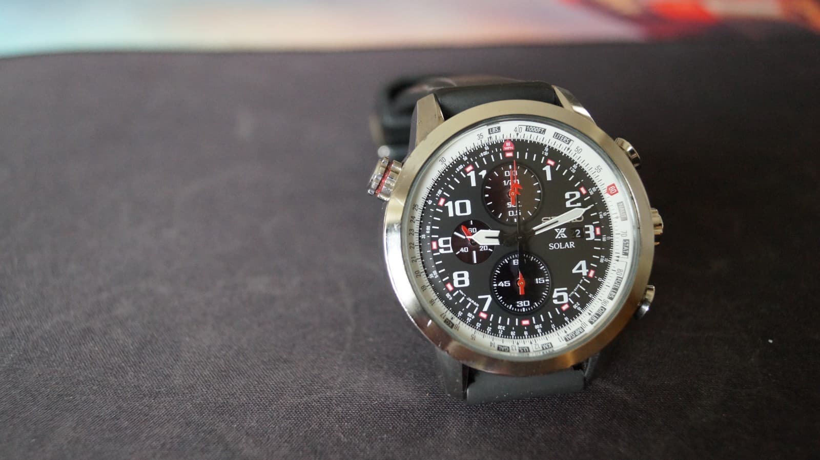 Seiko Prospex Sky Chronograph Solar Pilots Quartz Watch SSC351P1 case 44.5mm uk