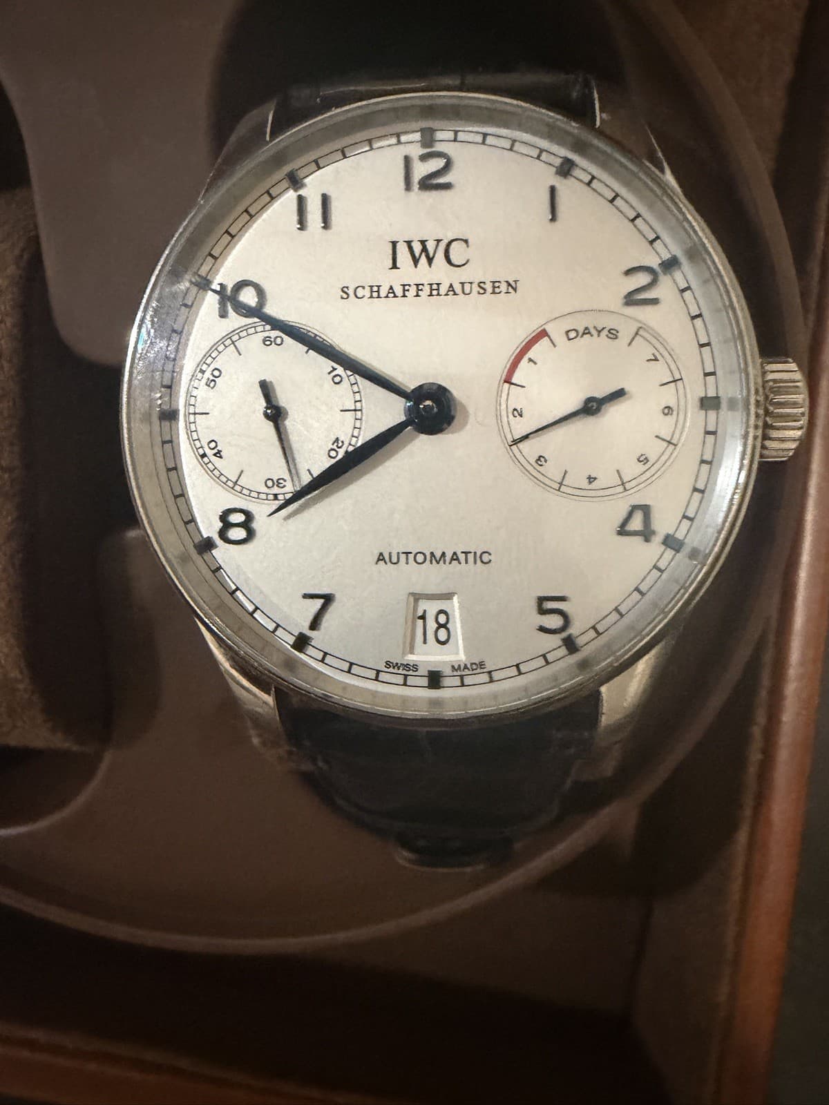 IWC Portuguese 7 Day Power Reserve 5001 Steel Men 42mm Watch Box/Books IW5001-07