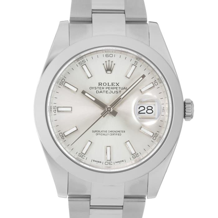 ROLEX Datejust 41 Silver 126300 Oyster Warranty 2017 Box/Paper