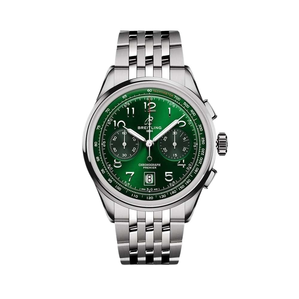 Breitling Premier B01 Chronograph 42 Green Watch Ref AB0145371L1A1