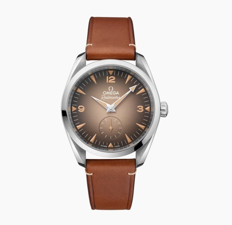 Omega Seamaster Railmaster Brown Leather 150M men's Watch 235.12.38.20.13.001