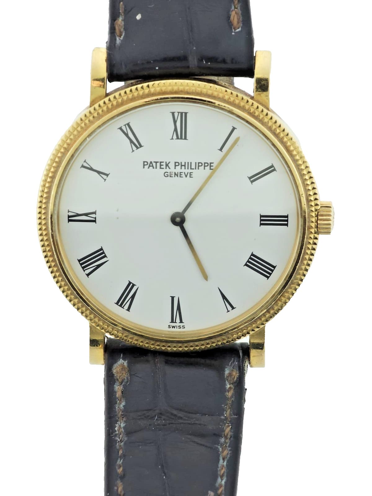 PATEK PHILLIPE 5120J Calatrava 18K Yellow Gold White Dial Watch