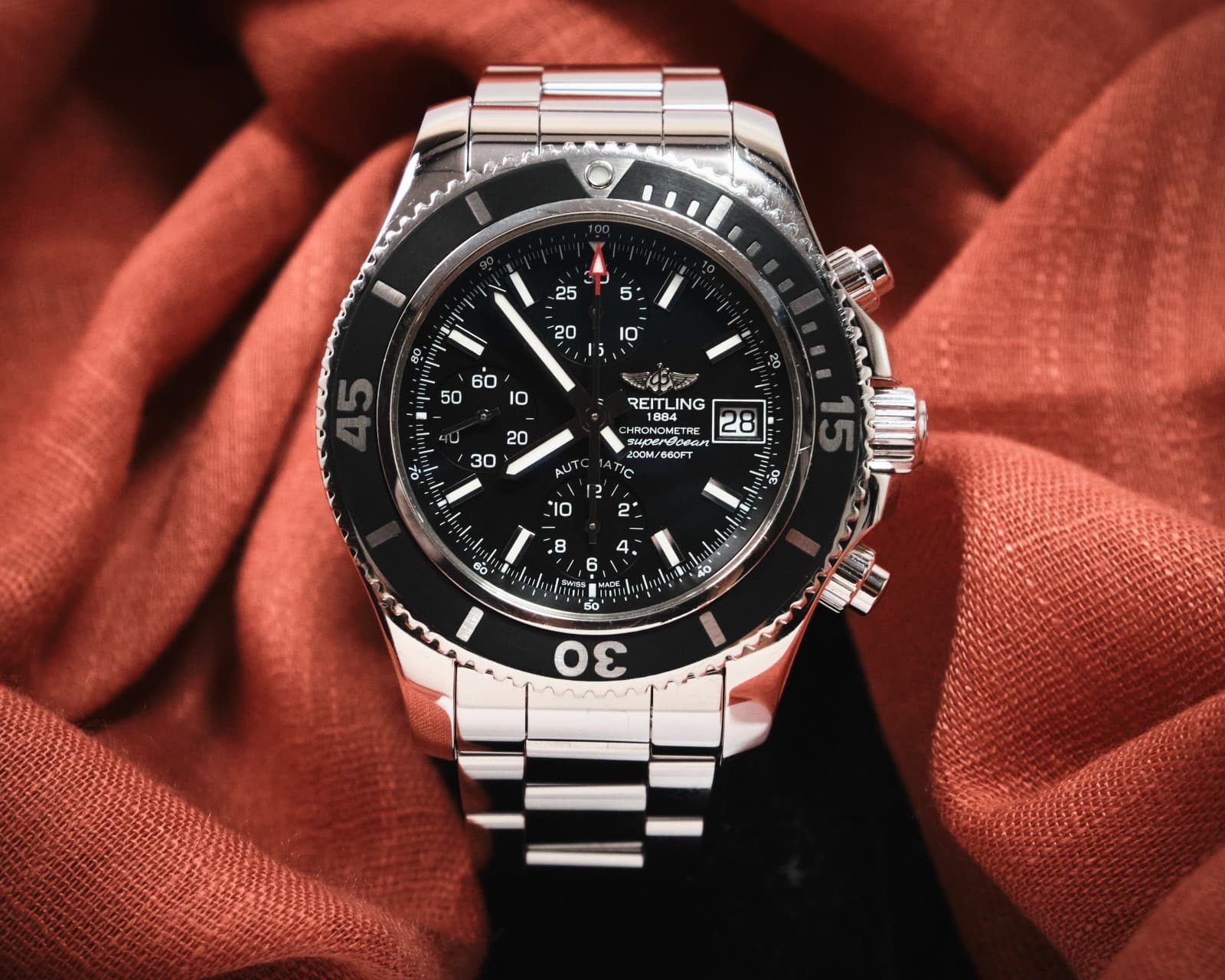 Breitling Superocean Chronograph 42mm Automatic COSC Black/Steel A13311 RRP£4650