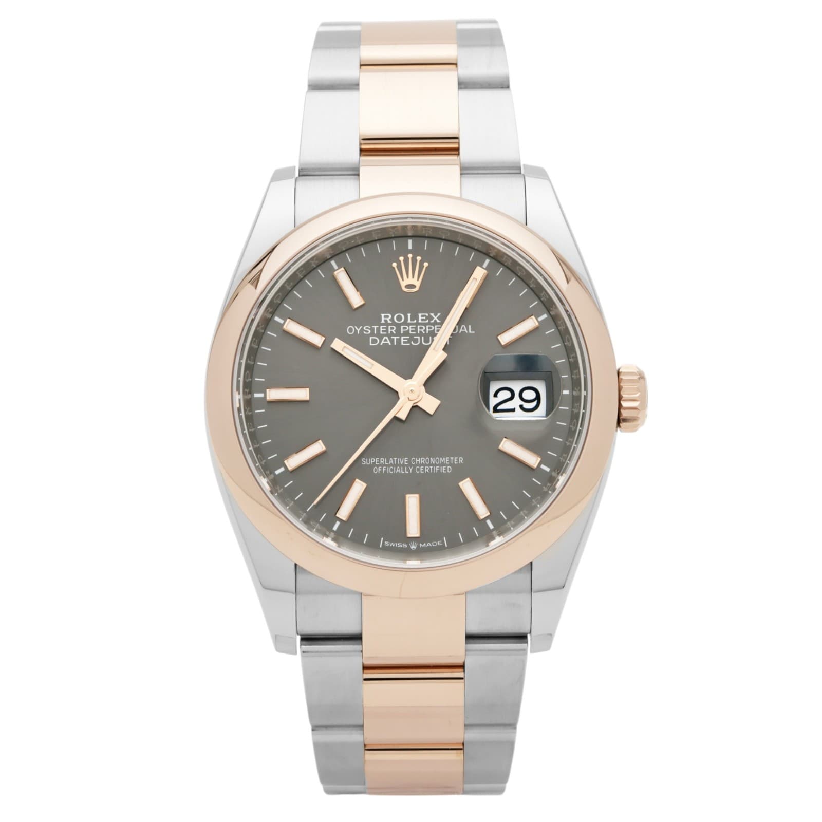 Rolex Datejust 126201 Automatic winding 36mm Slate/bar Stainless steel