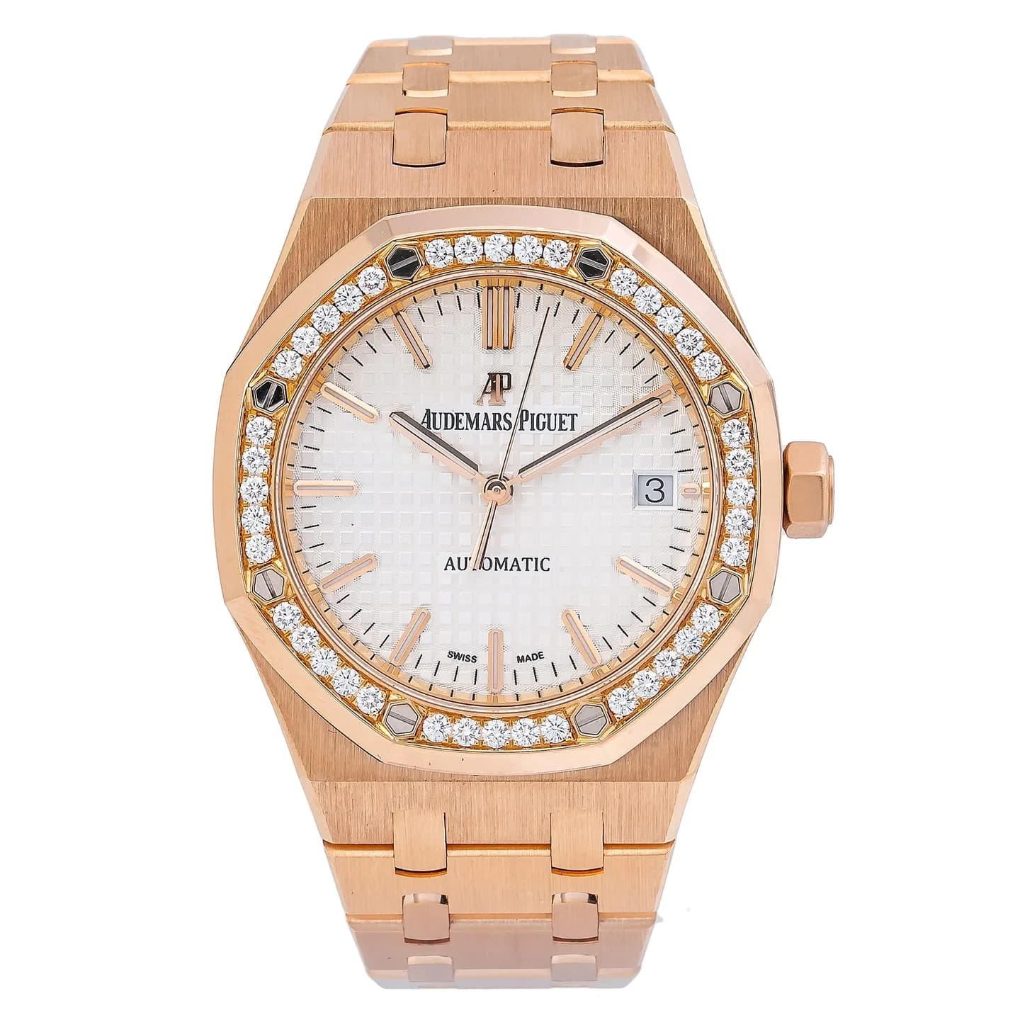 Audemars Piguet Royal Oak 37MM Rose Gold Factory Diamond Bezel 15451OR.ZZ.1256OR