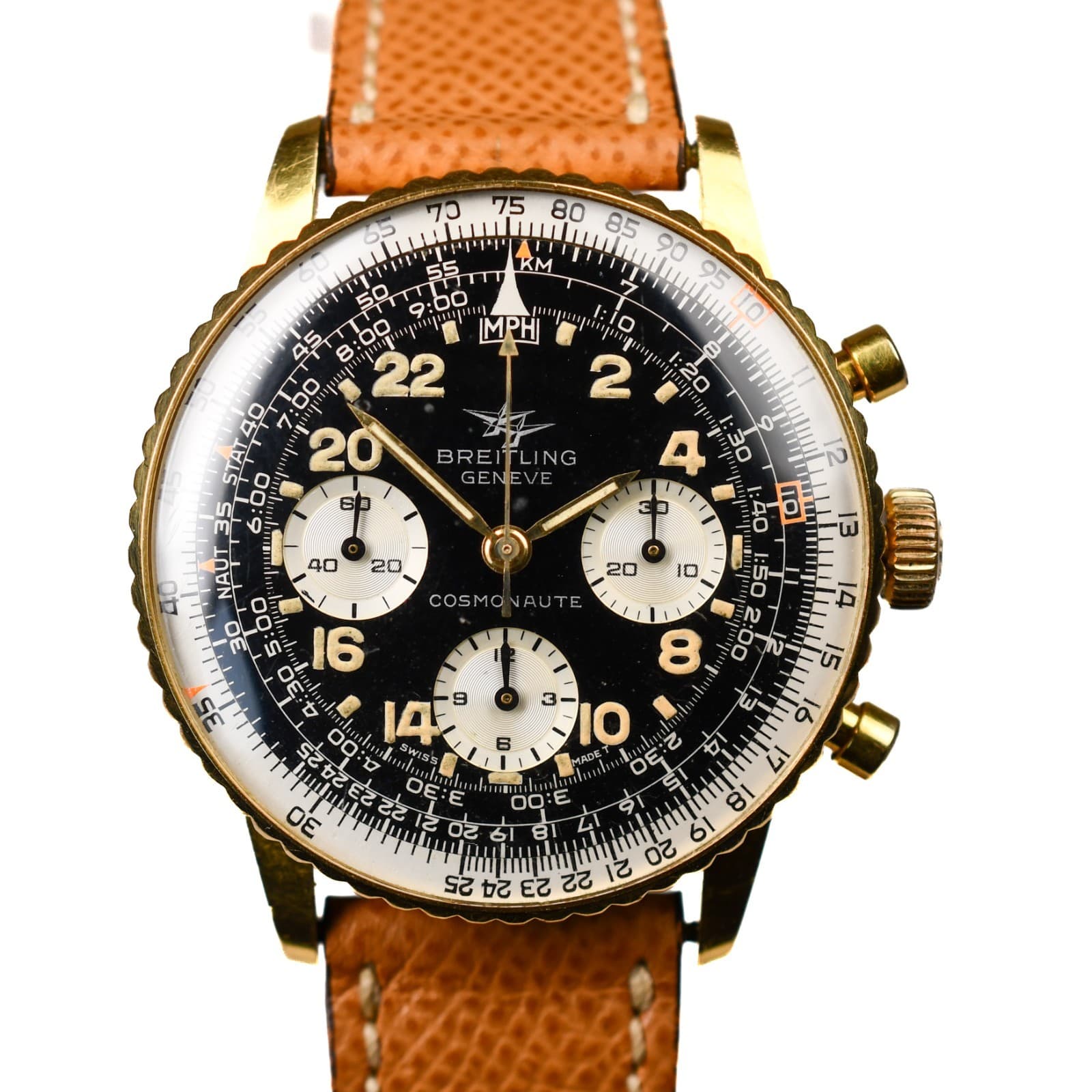 Breitling Navitimer Cosmonaute 809 Solid 18k Extremely Rare Cal 178 41mm Chrono