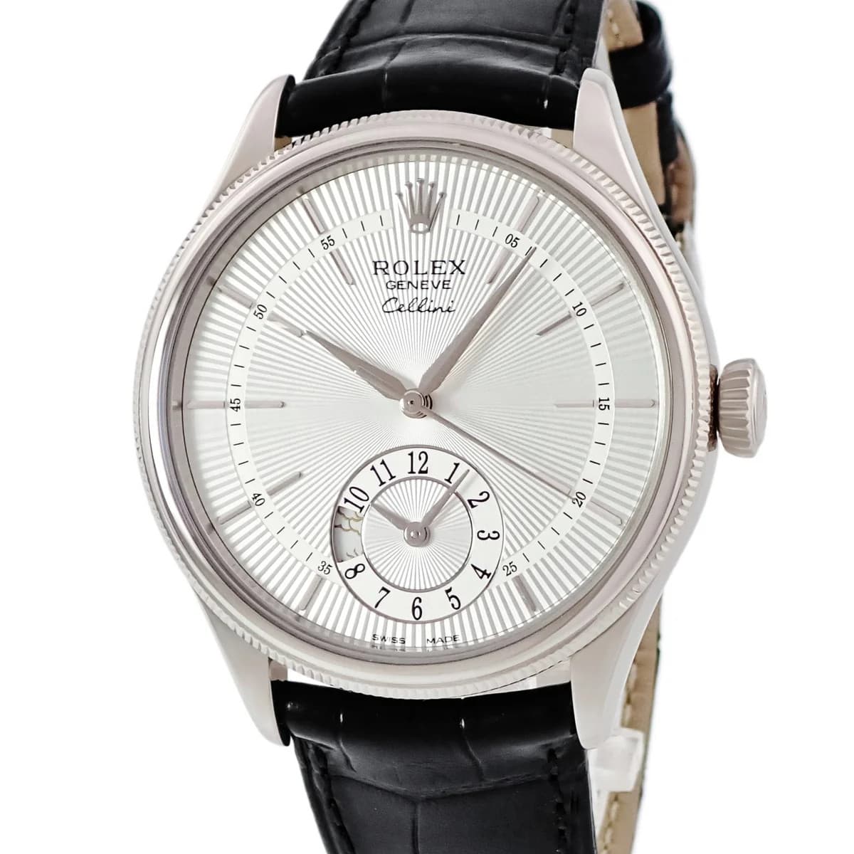 Rolex Cellini 50529 18K White Gold 39mm Silver Dial Automatic Wristwatch #HDW862