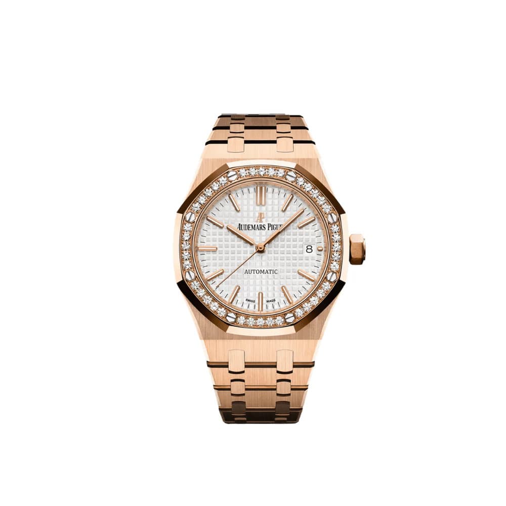 Audemars Piguet Royal Oak 15451OR.ZZ.1256OR.01.A 'Ladies' Rose Gold White Dial