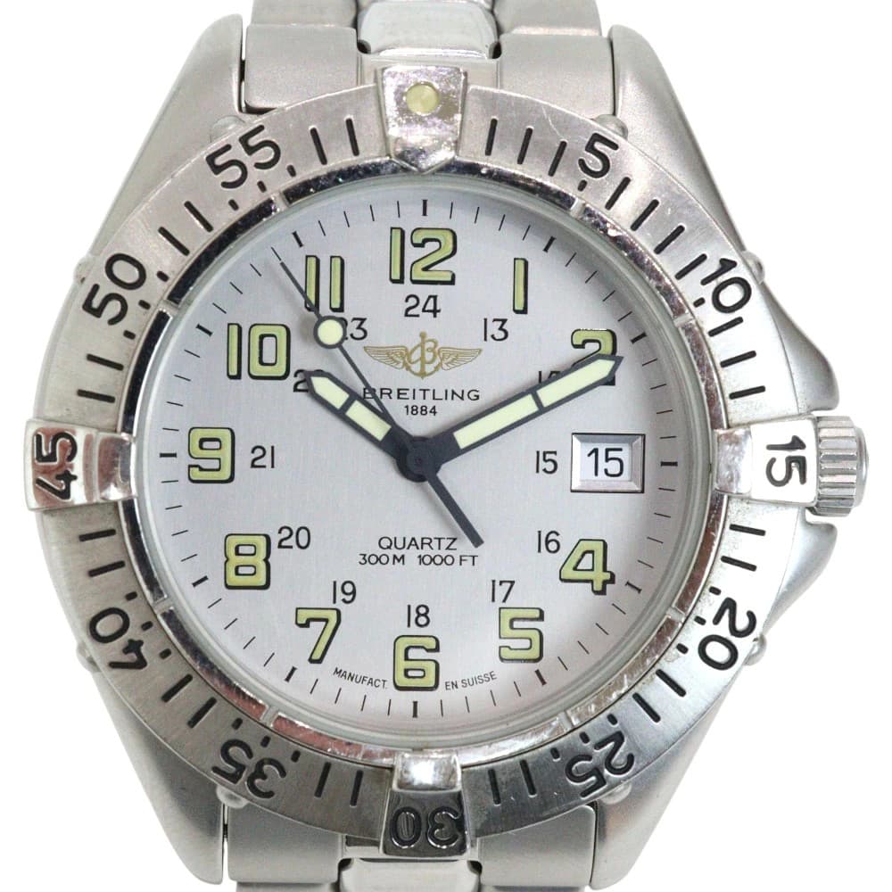 BREITLING Colt A57035 Quartz SS Silver Dial Silver 300m Waterproof Men's Watch