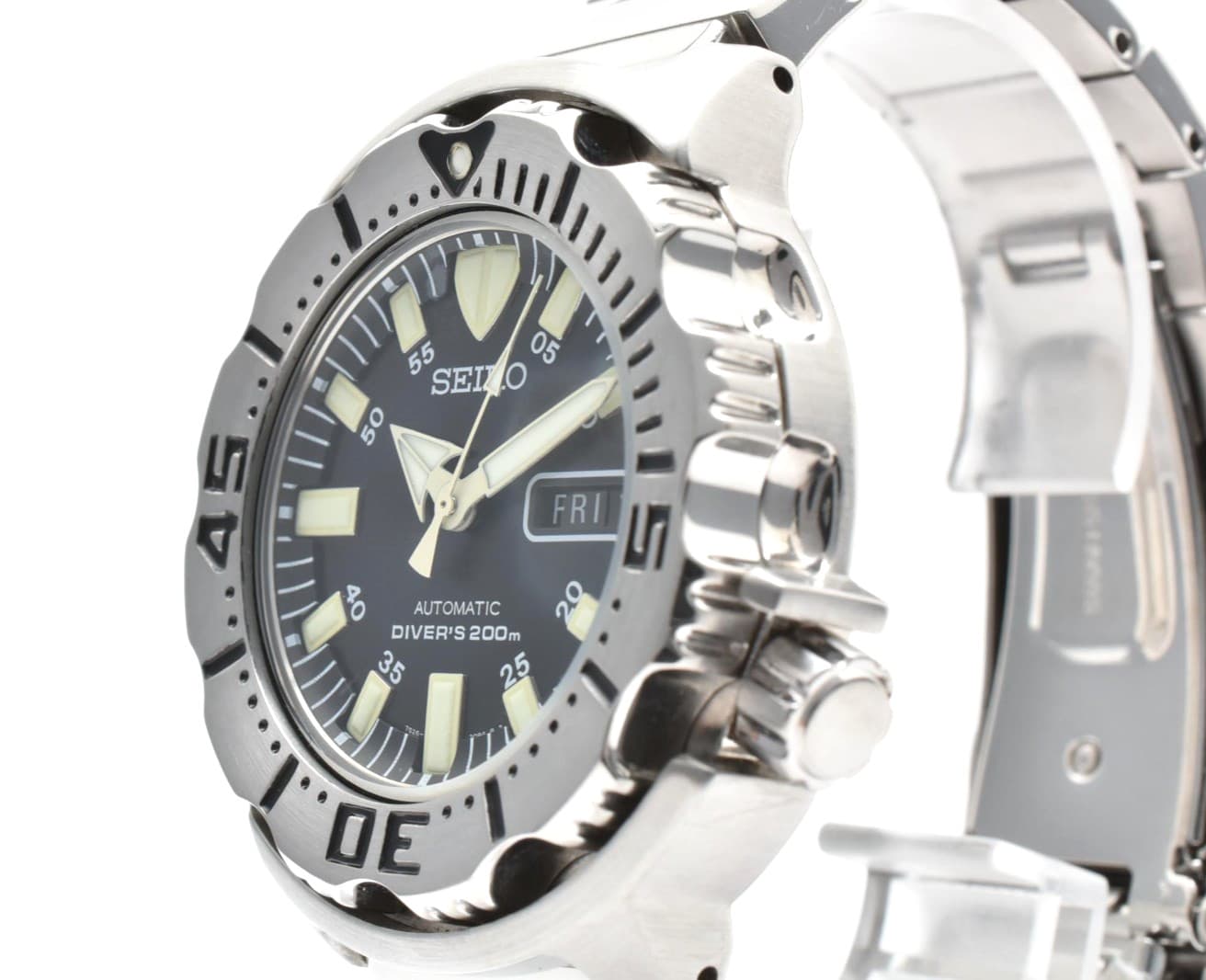 ▶️SEIKO Black Monster SKX779 7S26‑0350 Automatic Day Date Men’s Watch Japan
