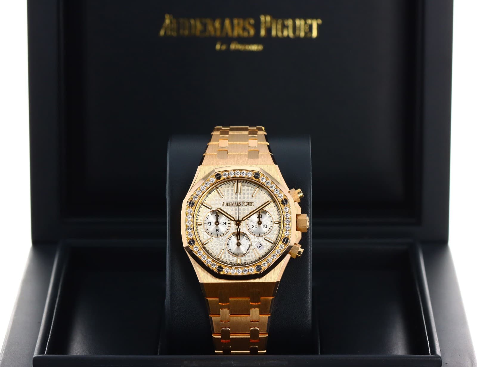 AP Royal Oak Chronograph 38mm Silver Dial Diamond Rose Gold 26715OR.ZZ.1356OR.01