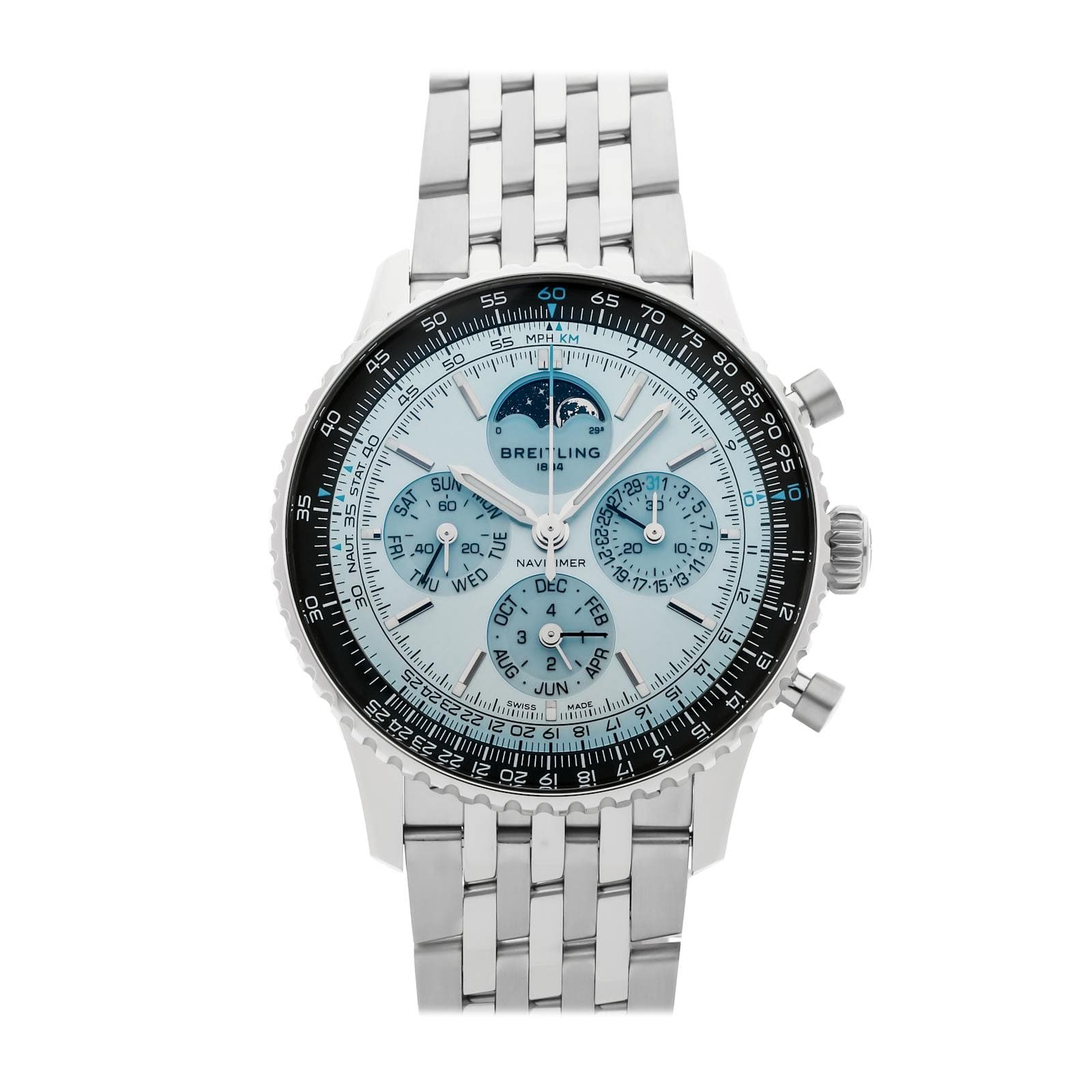 Breitling Navitimer B19 Chronograph Steel Platinum Ice Blue 43mm PB1920251C1A1