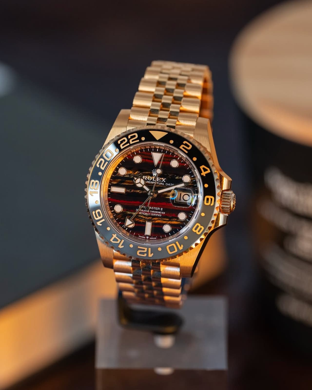 2026 New Rolex GMT-Master II 40mm- Tiger Iron - Ref. 126718GRNR - Jubilee - Gold