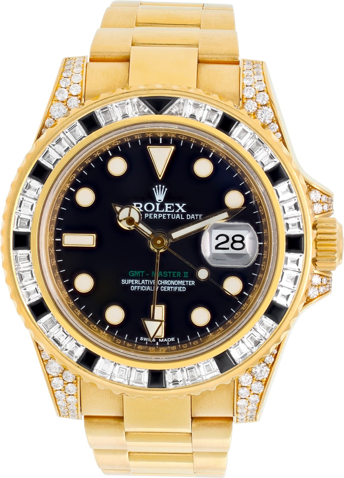 Rolex GMT-Master II 116758SANR 18k Yellow Gold Black dial 40mm Automatic watch