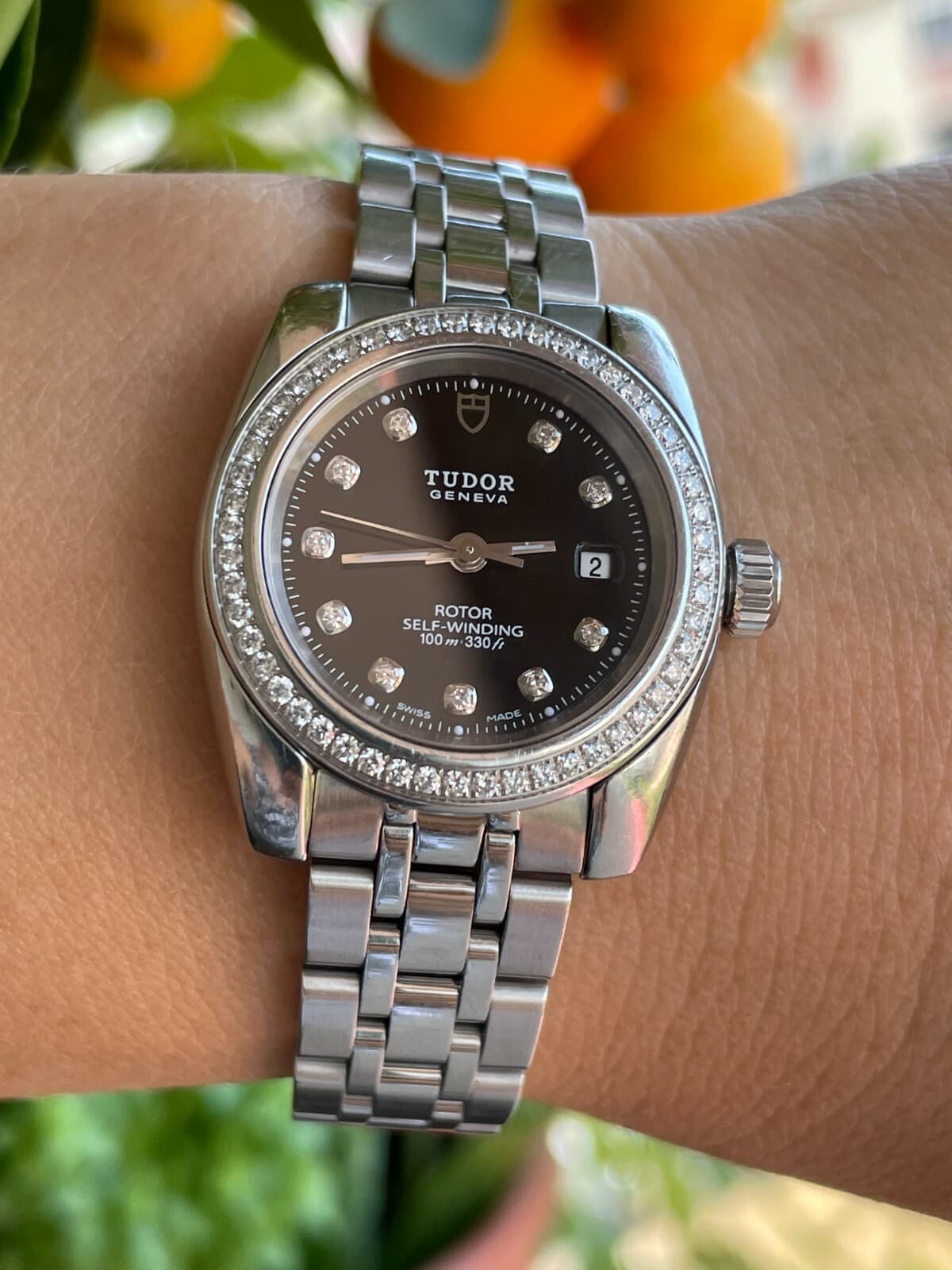 TUDOR CLASSIC WATCH GENEVE AUTOMATIC LADY 28mm DIAMONDS SWISS MADE 22020