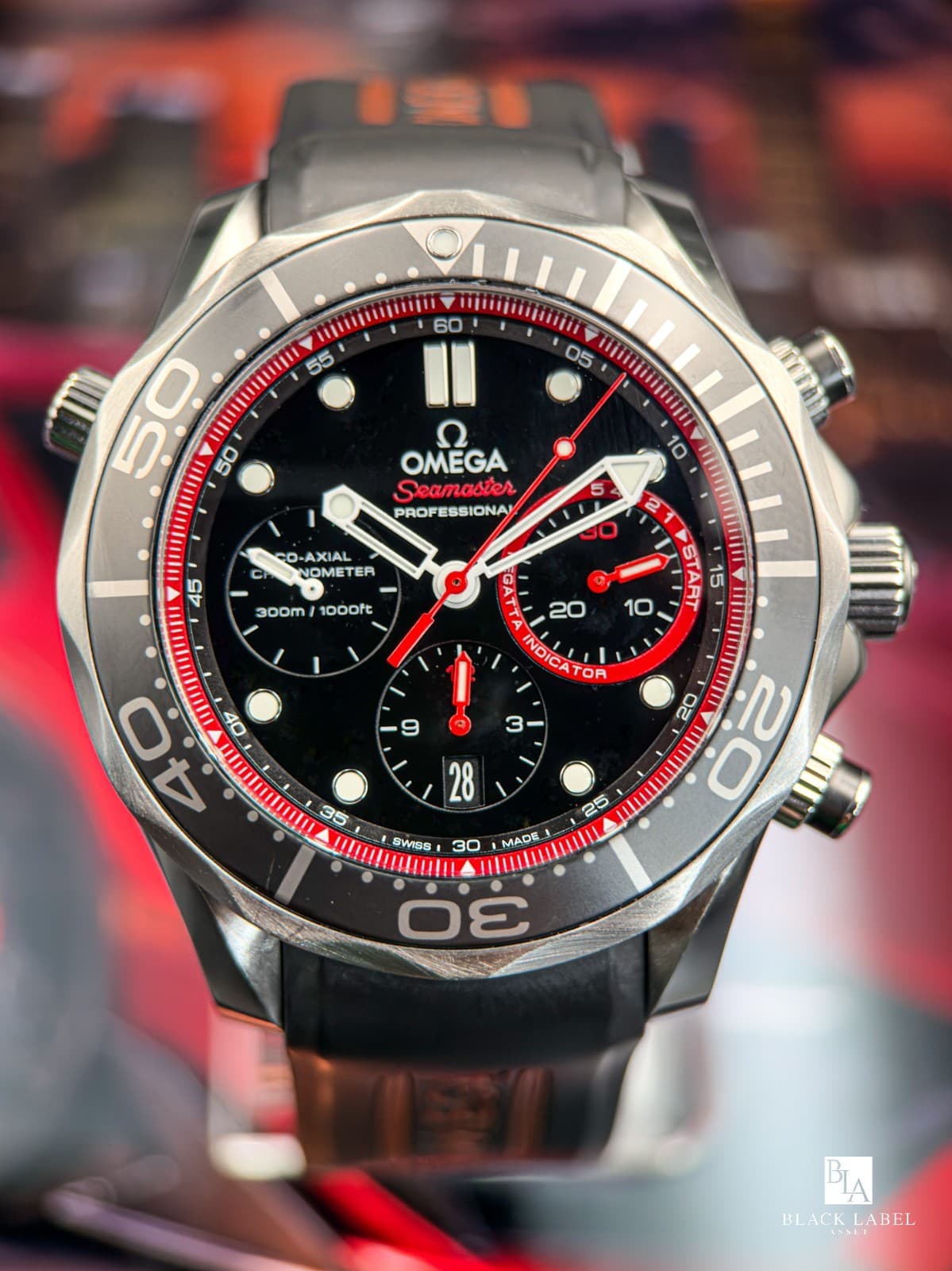 Omega Seamaster Diver 300M 212.32.44.50.01.001 44mm Black Red Chronograph