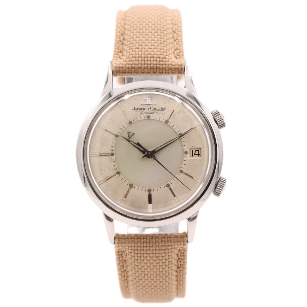 Vintage 37mm Jaeger LeCoultre Jumbo Memovox Alarm Automatic E855 Steel