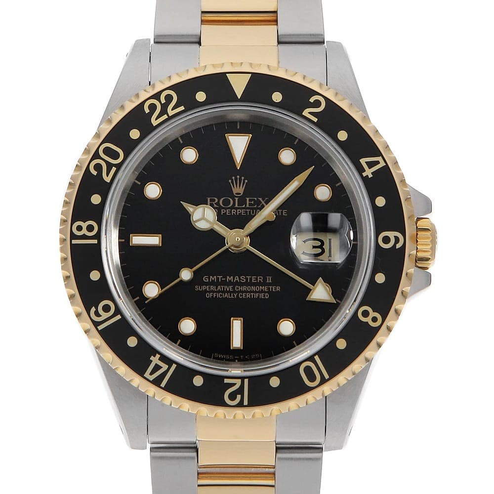 ROLEX GMT Master II 16713 black L Number second hand mens