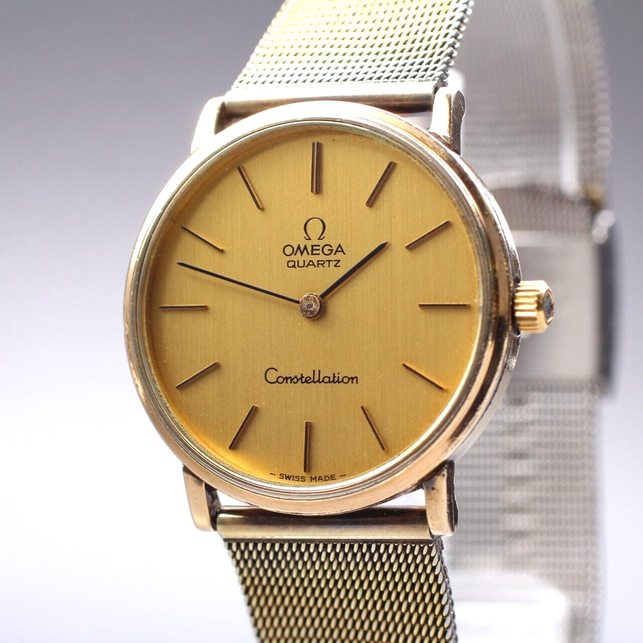 Vintage [Exc+5] Omega Constellation 33mm Gold Push Crown Men's Qz Watch JP U138