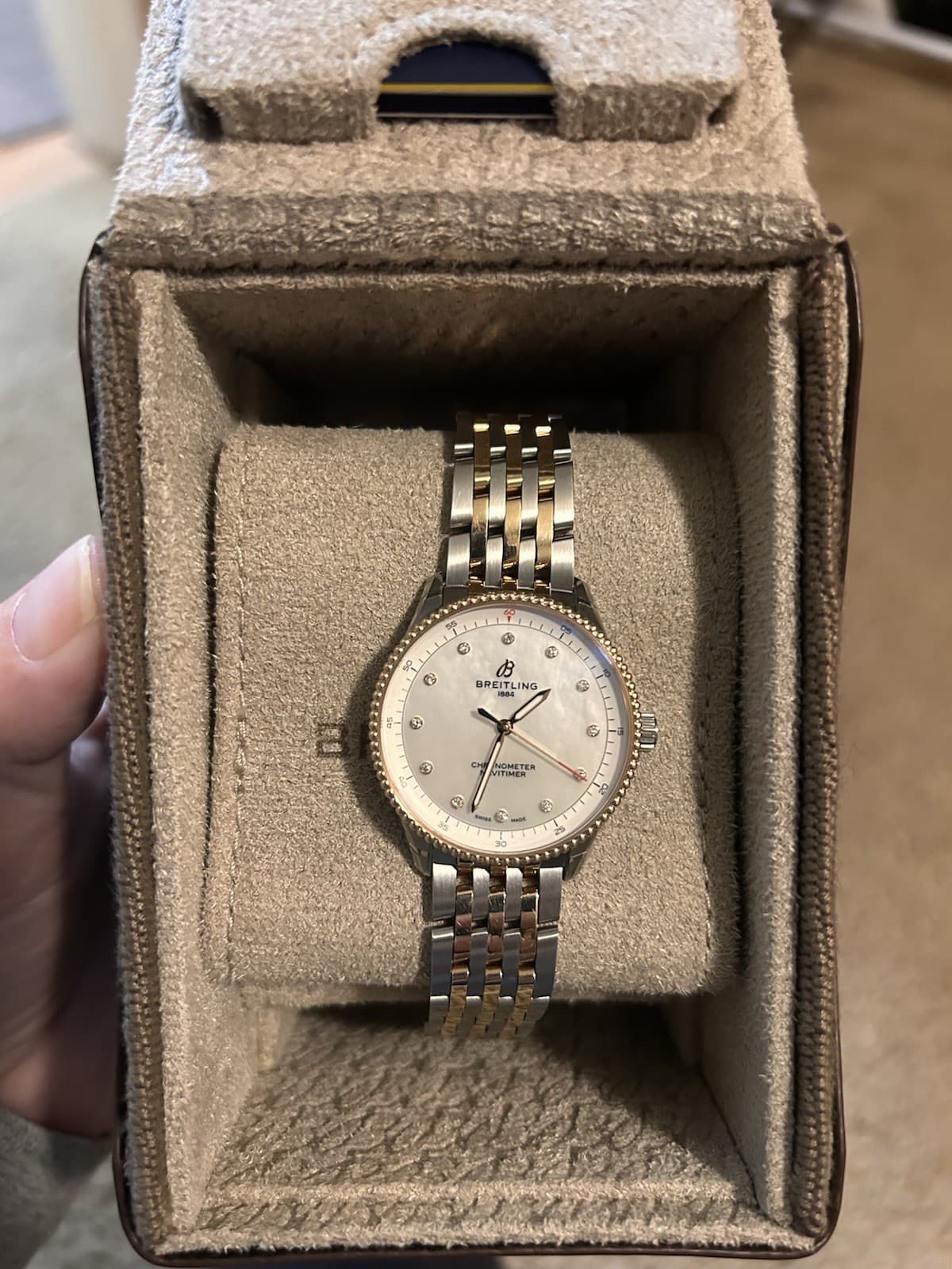 Breitling Navitimer 32 Mother of Pearl Diamond Women's Watch A77320 - Box/Papers