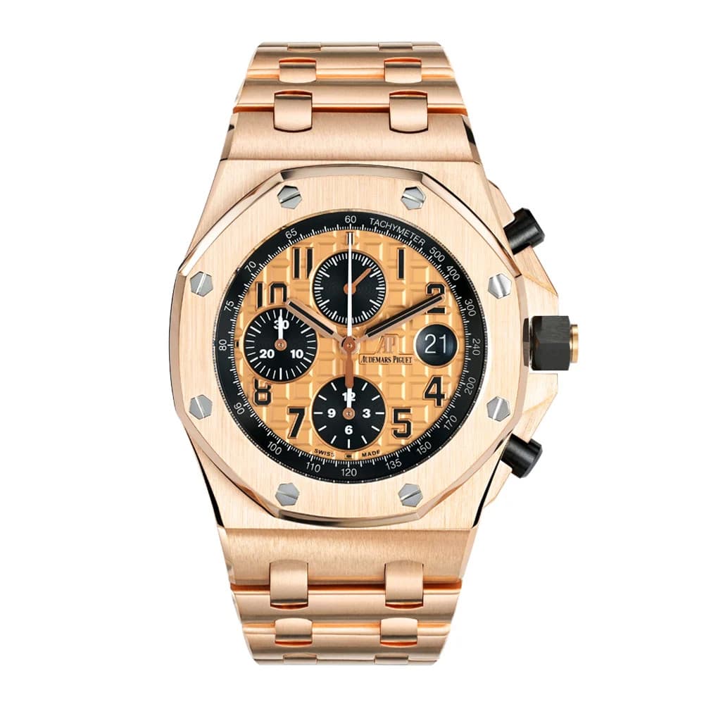 Audemars Piguet Royal Oak Offshore Watch 42MM Pink Gold Arabic Numerals Dial ...