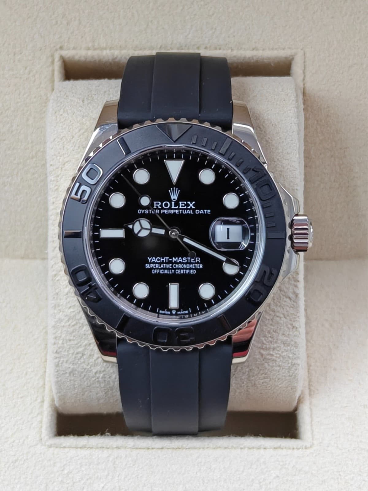 2019 PAPERS COMPLETE Rolex Yacht-Master 226659 White Gold 42mm Oysterflex Watch