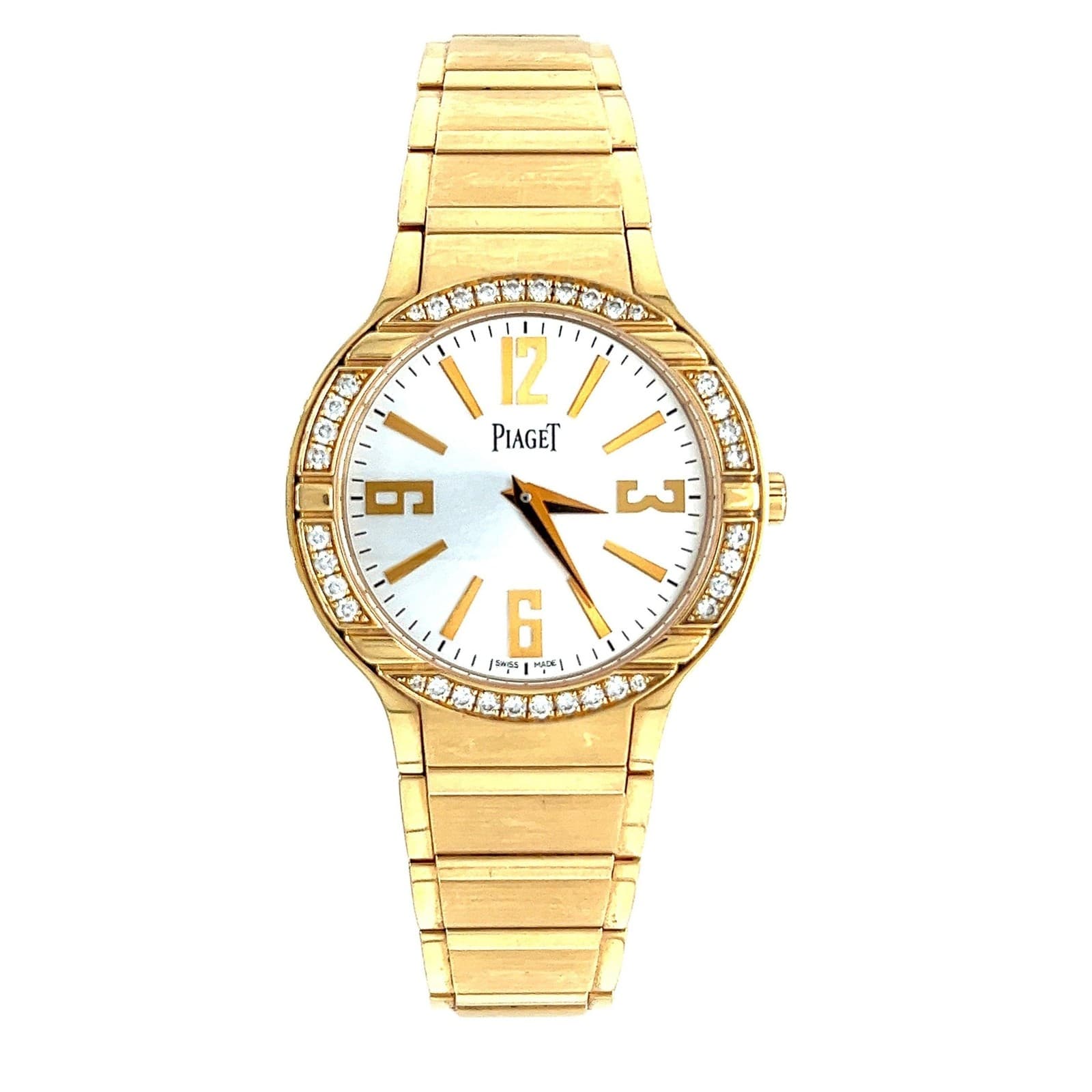 Piaget Polo Ladies 32mm Watch in 18K Gold With Diamond Bezel and Piaget Papers