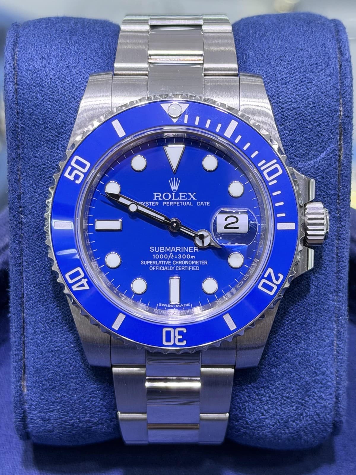 Rolex Submariner Smurf 116619LB Blue Ceramic 18k White Gold 40mm Watch