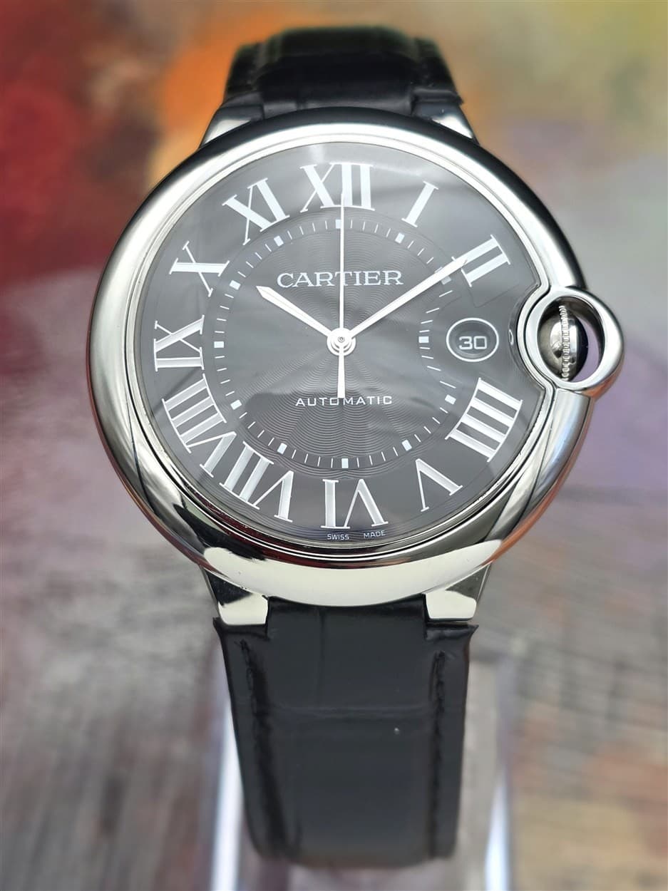 2018 Cartier Ballon Bleu Black Dial Stainless Steel Watch WSBB0003 Box & Card