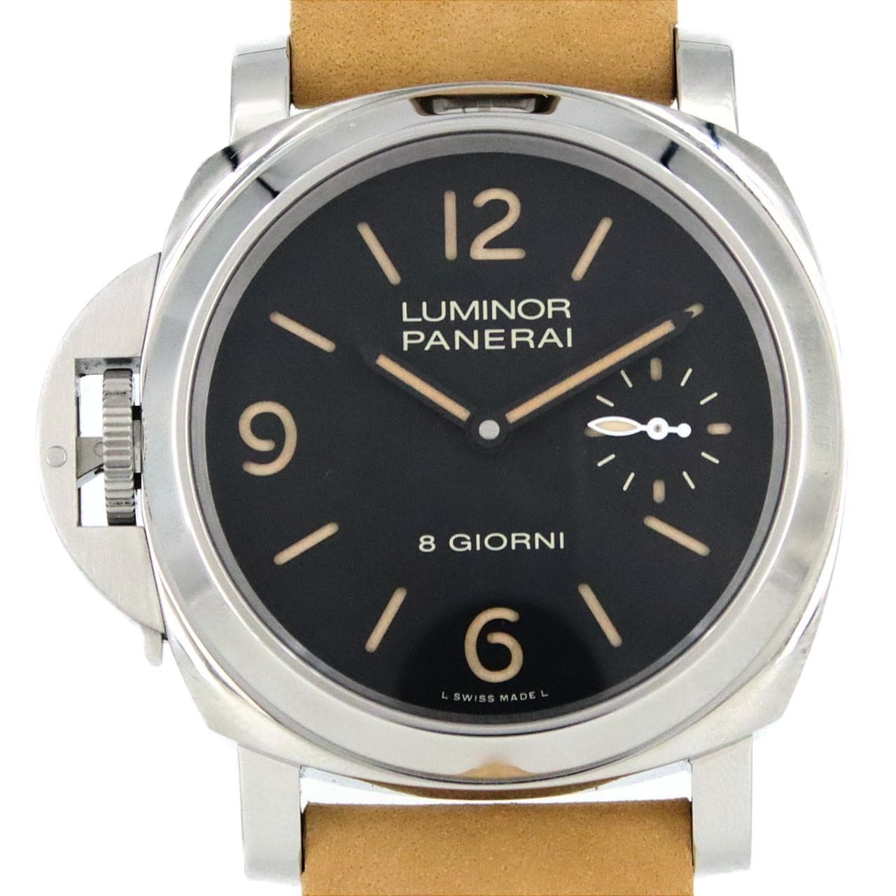 Authentic Panerai Luminor Destro Otto Giorni PAM01655 Stainless Steel Manual...