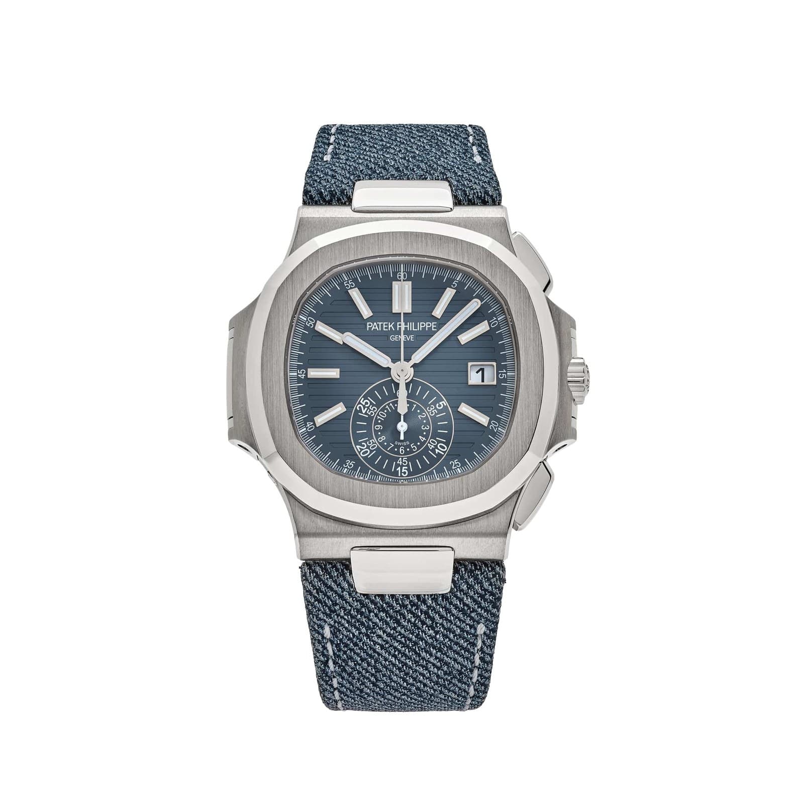 Patek Philippe Nautilus 5980/60G-001 'Denim' Flyback Chronograph White Gold