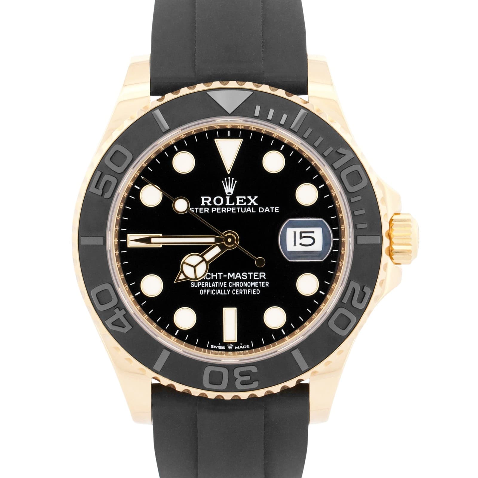2023 PAPERS Rolex Yacht-Master 18K Yellow Gold Oysterflex 42mm 226658 Watch BOX