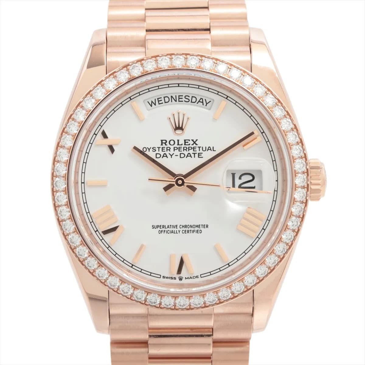 Rolex Day Date 36 128345RBR PG PG AT white dial