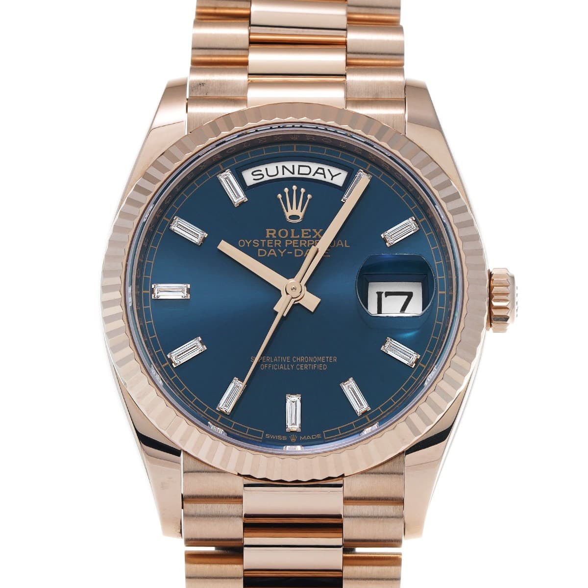 ROLEX Day-Date 36 128235A Blue green/diamond WATCH 718404