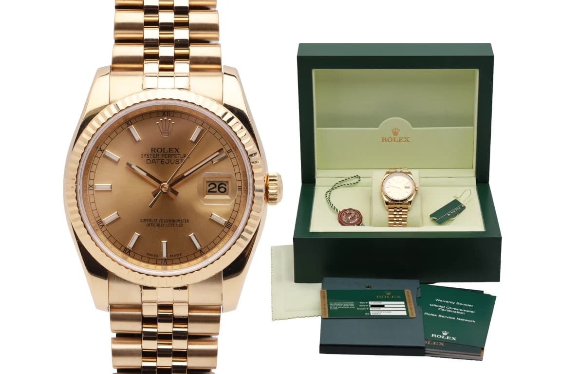 Rolex Datejust 116238 18K Yellow Gold 36mm Watch (Box&Papers) 2010