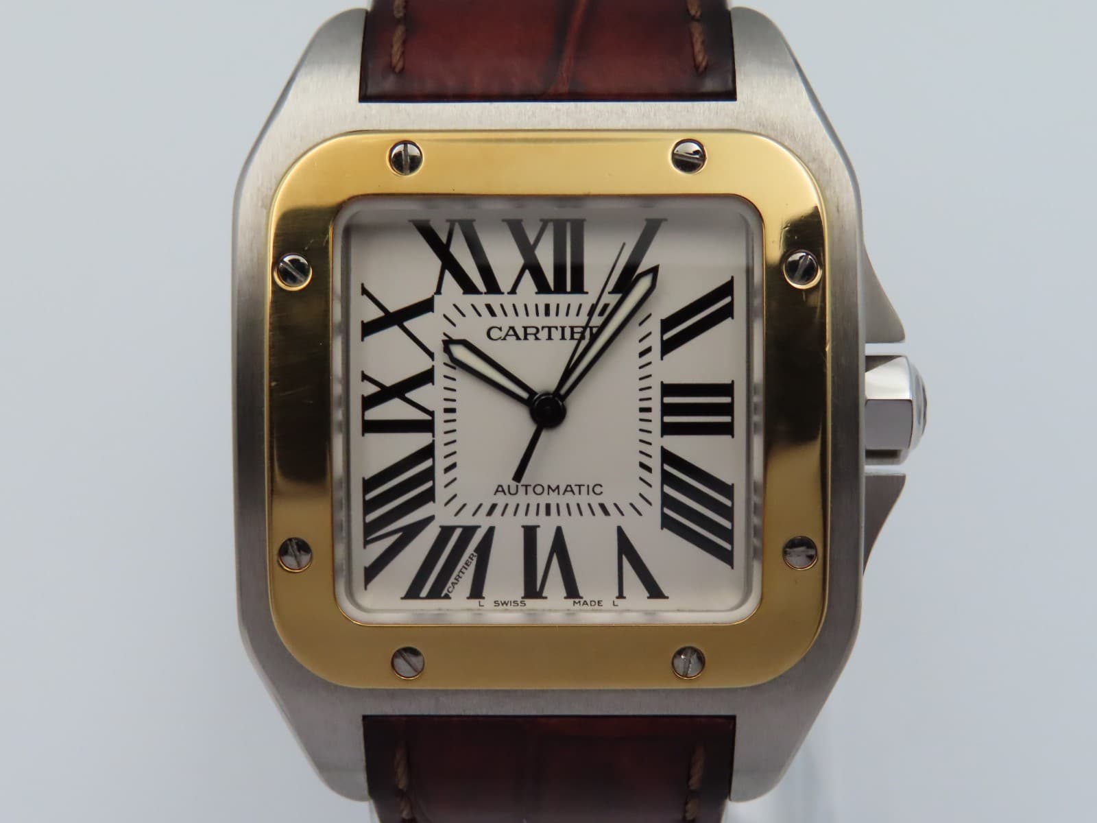 Cartier Santos 100 Automatic W20072X7 2656 Steel & 18K Gold Bezel 38 x 51 MM
