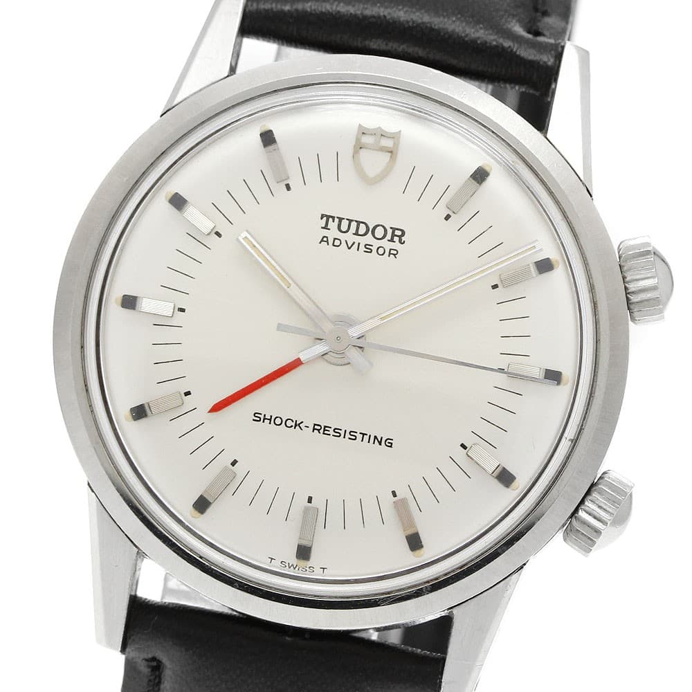 TUDOR Heritage Advisor 10050 alarm Silver Dial Hand Winding Men's Watch_949541