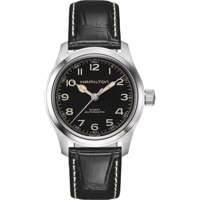 *BRAND NEW* Hamilton Khaki Field Murph Black Dial Leather Men's Watch H70405730