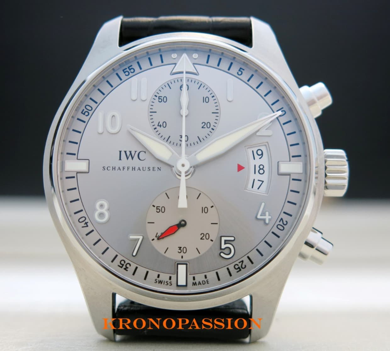 IWC Pilot Spitfire Chronograph JU-Air Edition Silver Dial 43mm IW3878-09 New !