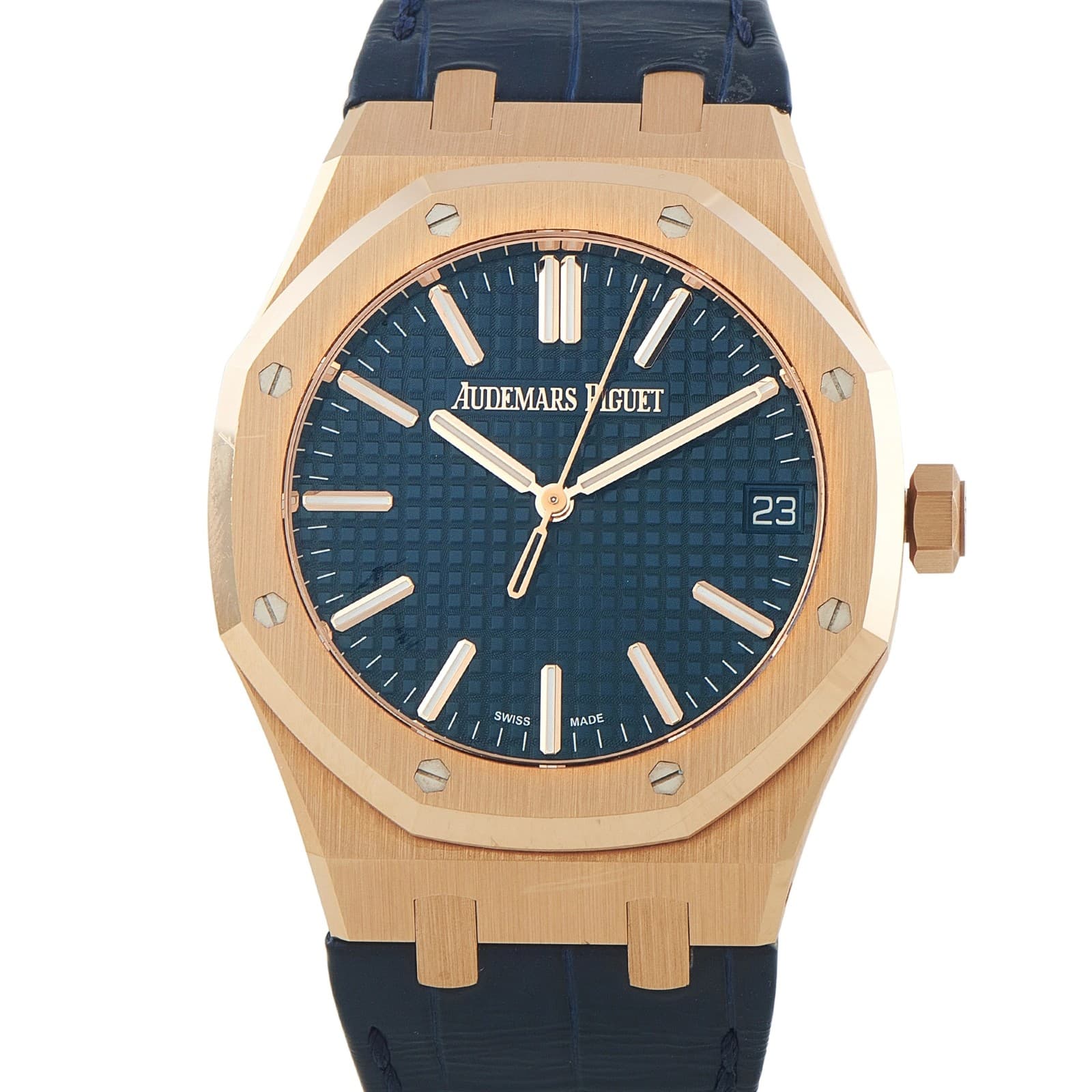 Audemars Piguet Royal Oak 41 Bleu Nuit Nuage 50 Rose Gold Watch 15510OR.OO.D315