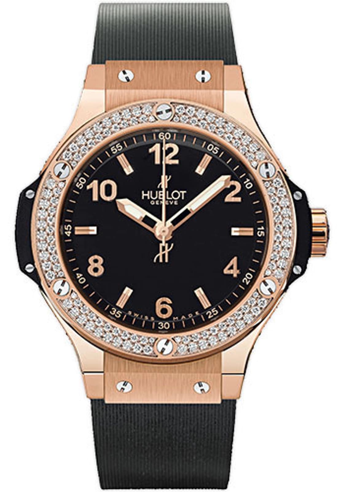 Hublot Big Bang Red Gold Black Dial on Rubber Strap 361.PX.1280.RX.1104 with Box