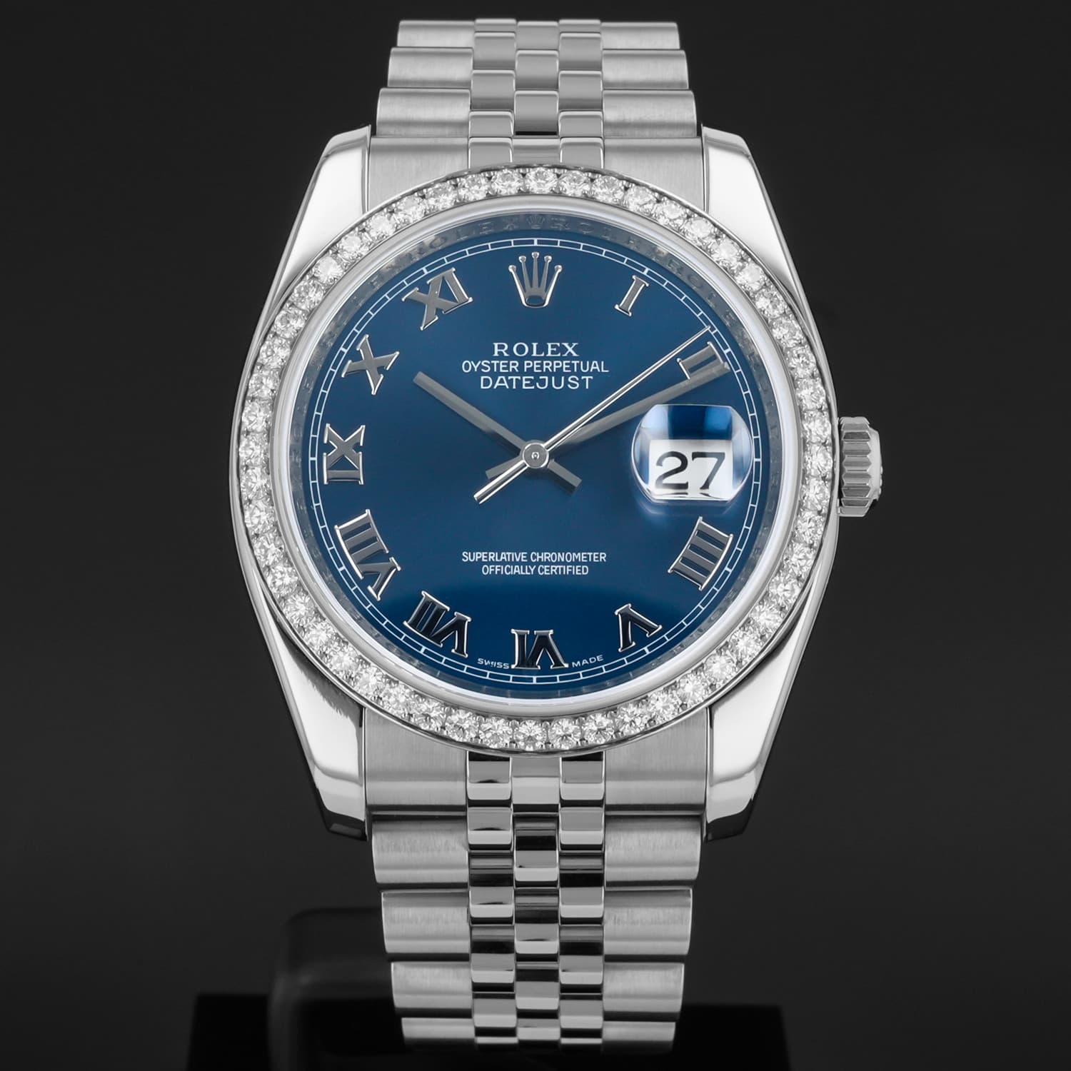 Rolex Datejust 36 White Gold & Steel 116244 Blue Roman, Jubilee - Pre-owned