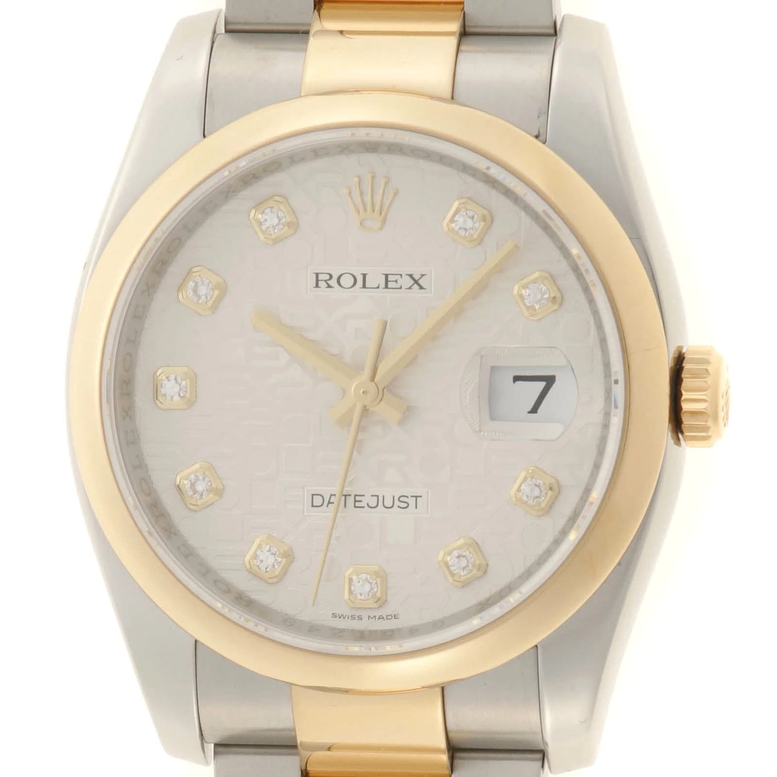 Rolex Datejust 116203G Stainless Steel / Yellow Gold 36mm Silver Dial #DW2455