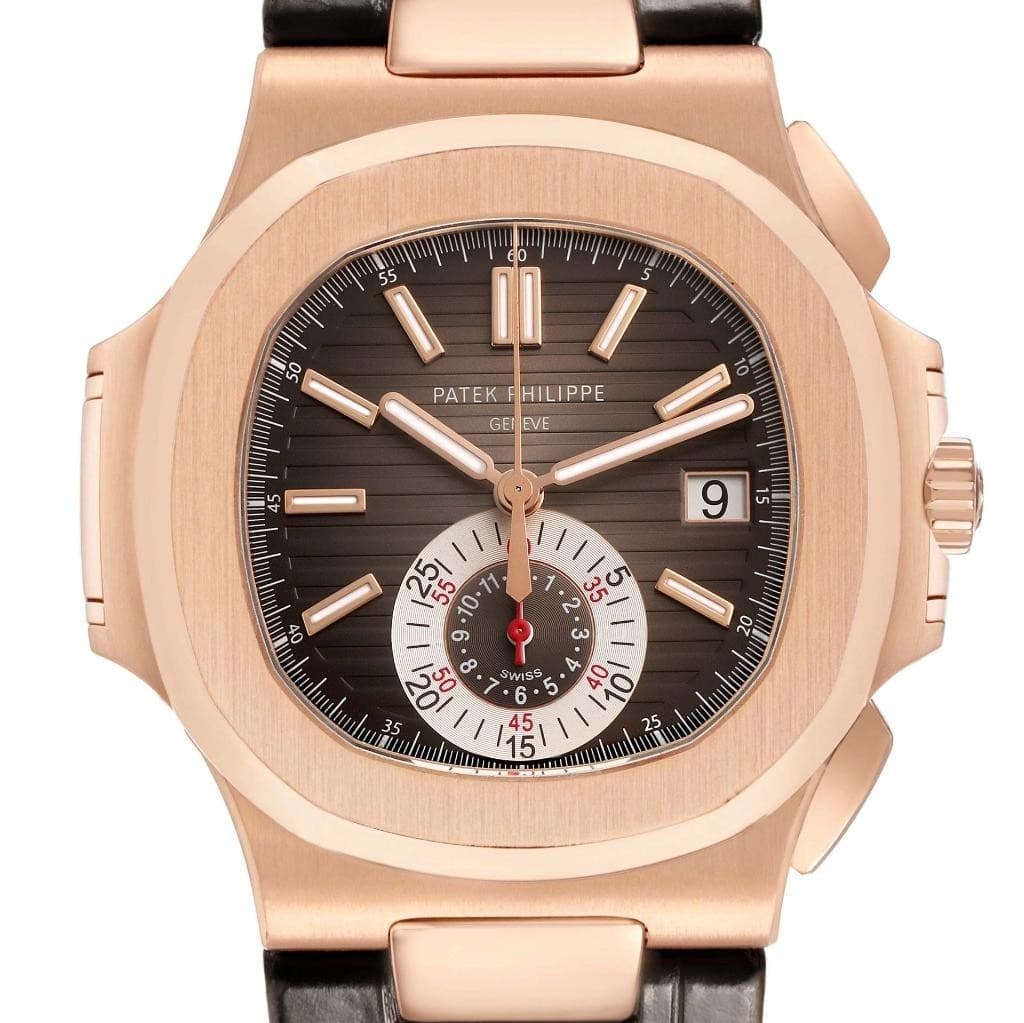 Patek Philippe Nautilus Chronograph Rose Gold Mens Watch 5980R 5980 Box Papers