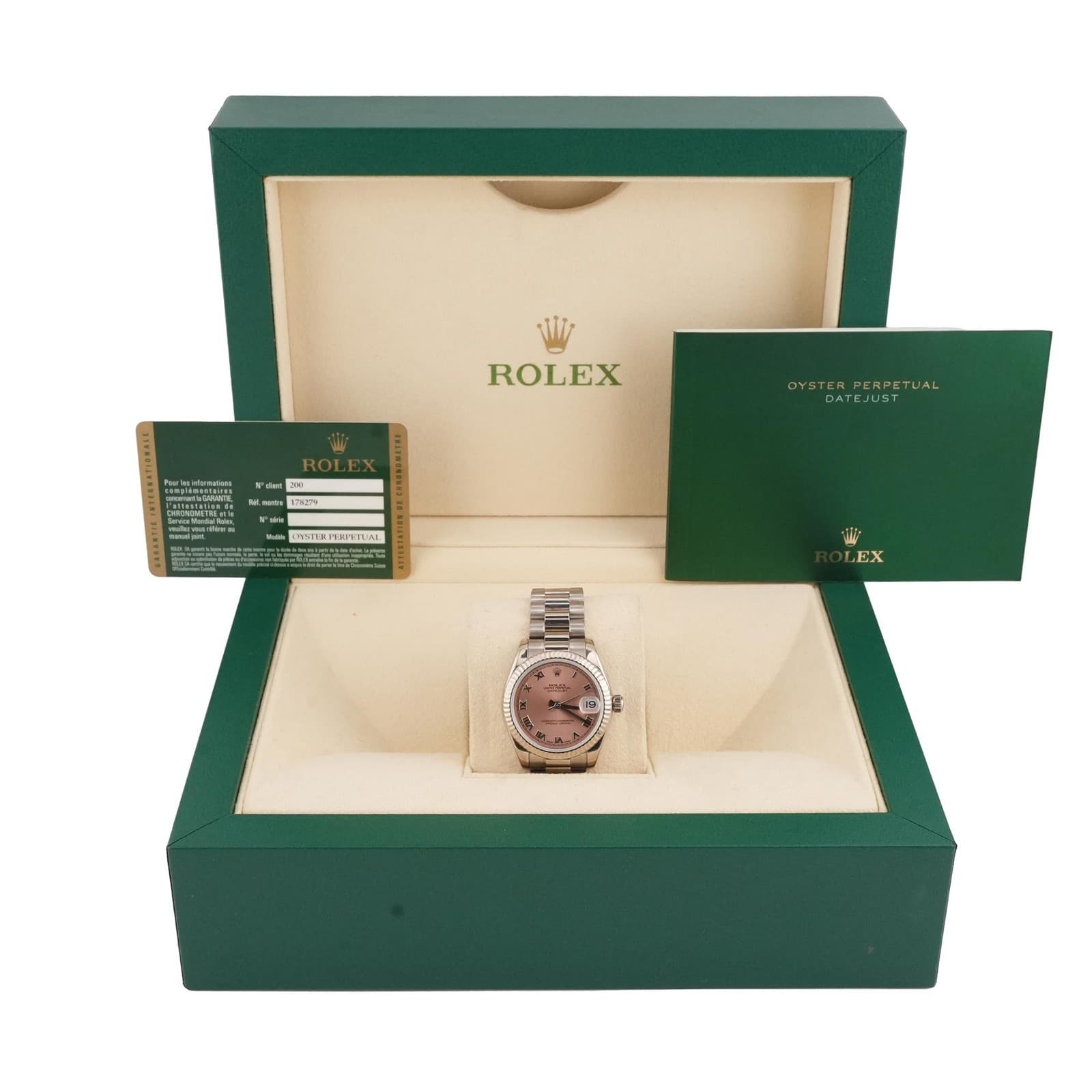 Rolex 178279 Datejust 31 mm Pink Roman Dial President Bracelet Box & Papers 2010