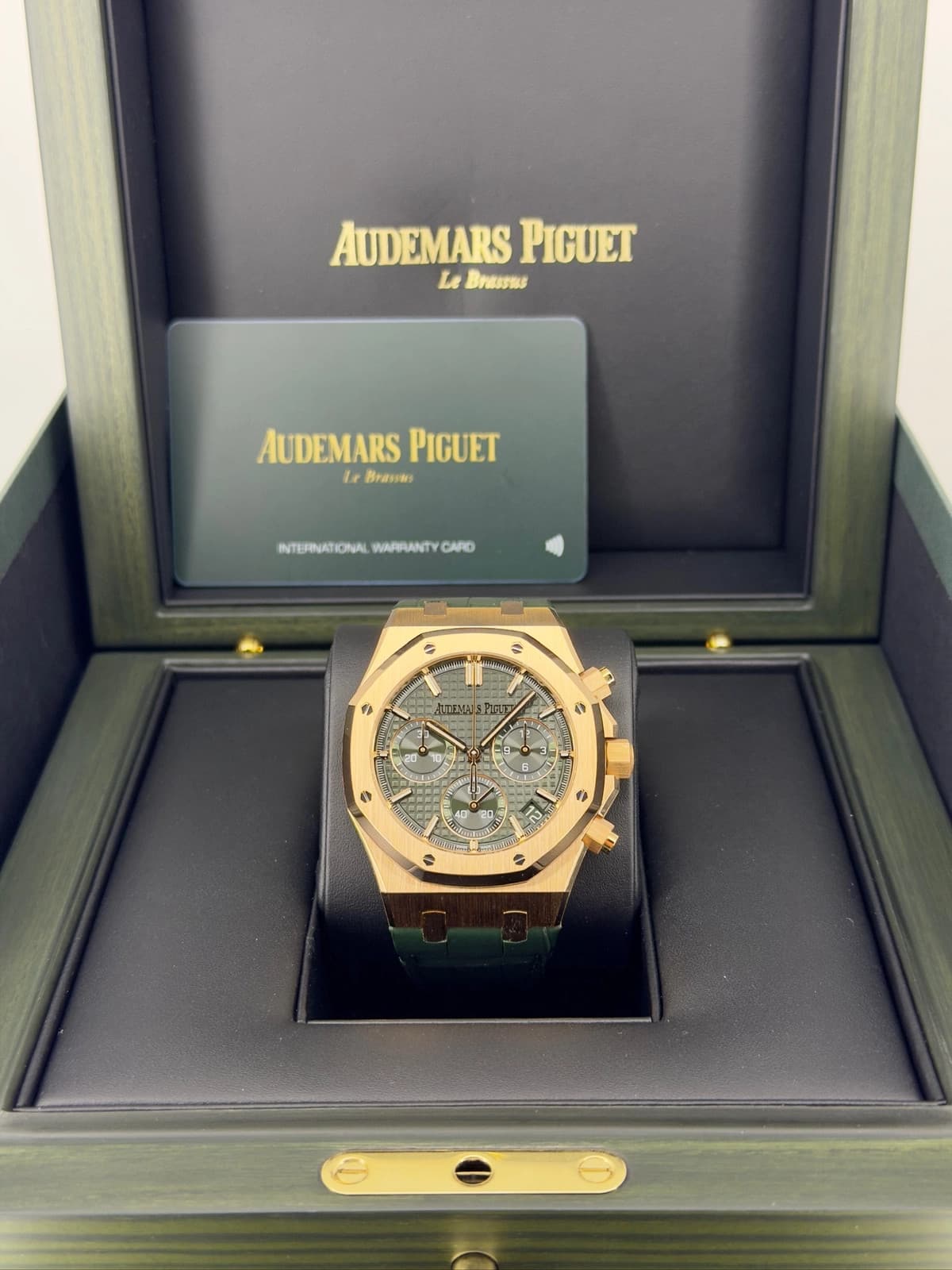Audemars Piguet Royal Oak Chronograph "50th Anniversary" Green Dial on Leather