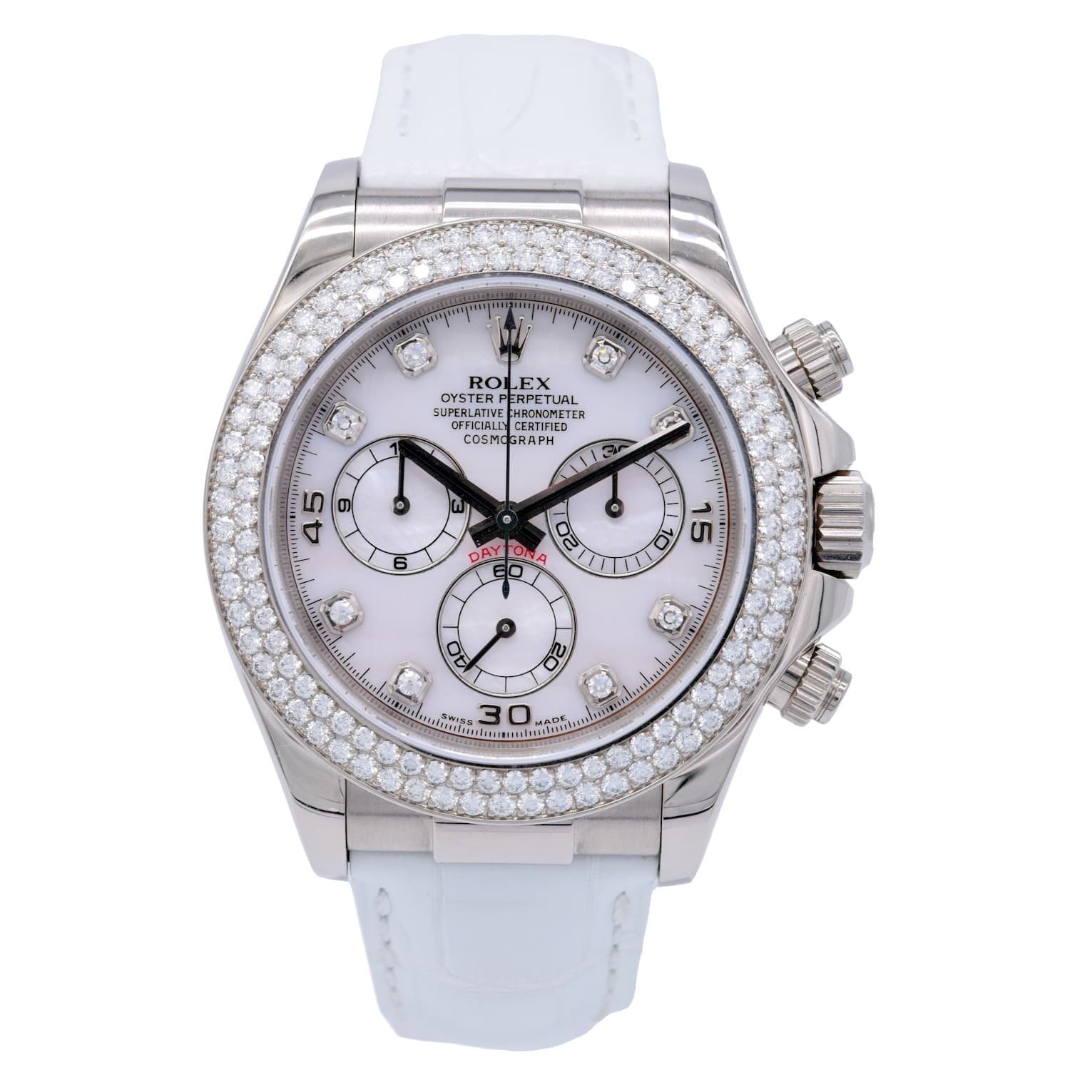 Rolex Daytona 116589RBR 18K White Gold Diamond Mother Of Pearl Dial Watch