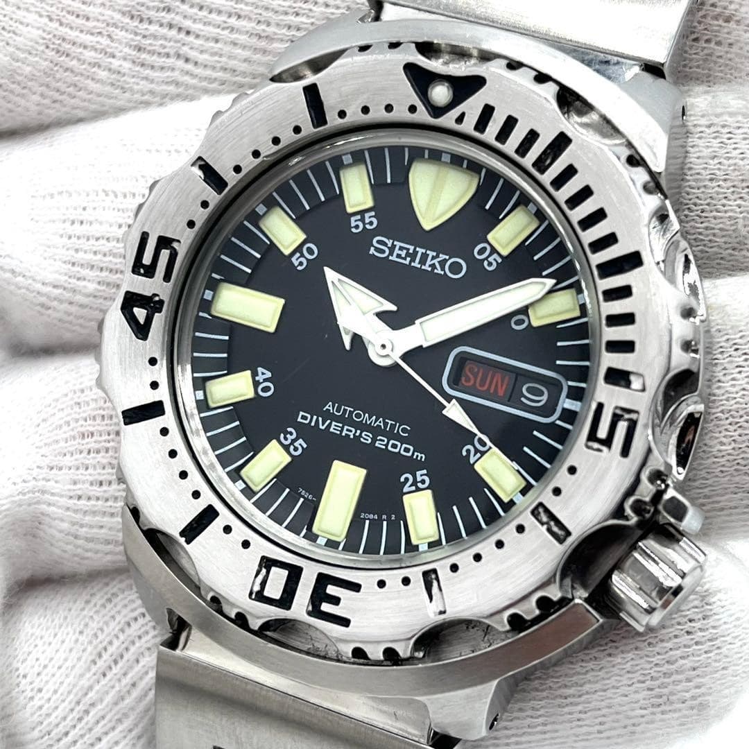 SEIKO 7S26-0350 Black Monster Diver's 200m Watch From Japan