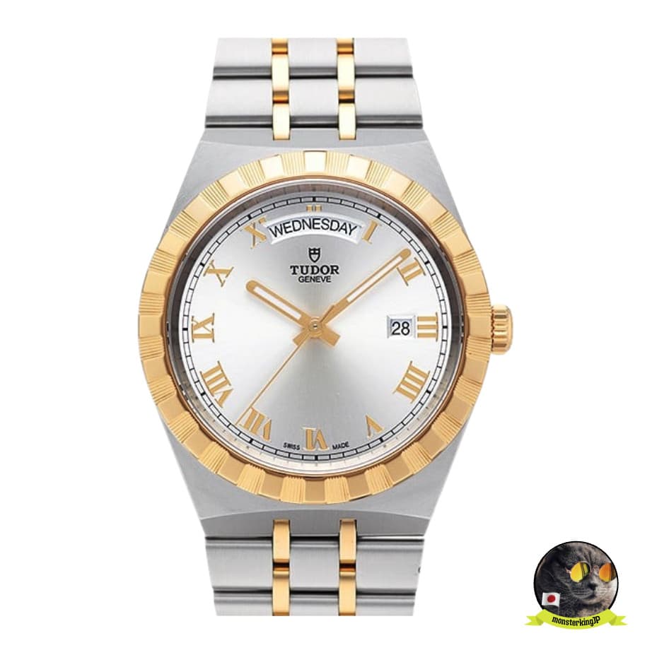 TUDOR Royal 41mm Silver Dial Yellow Gold Steel Watch M28603-0001