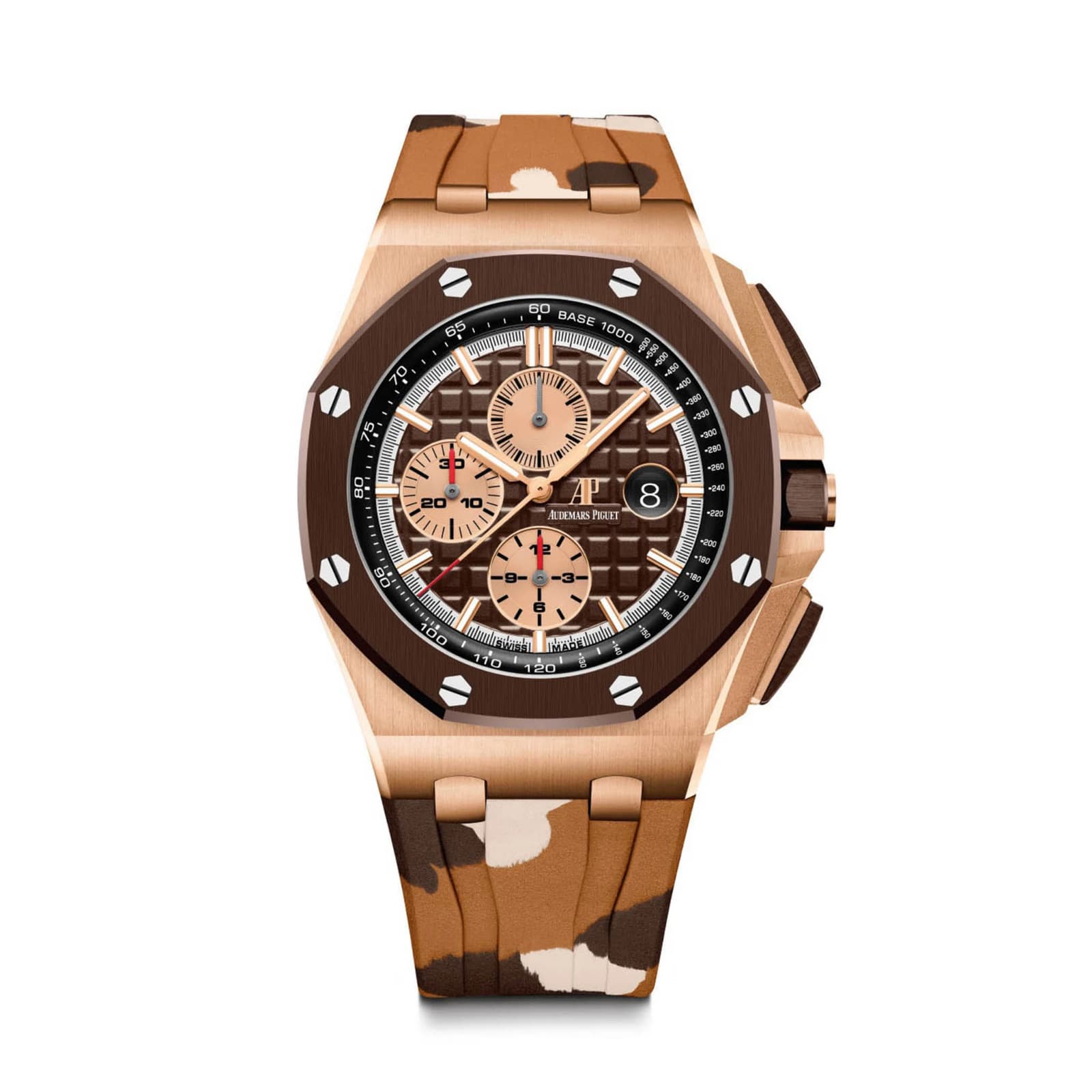 Audemars Piguet 44mm 18kt Rose Gold Camo Brown Camouflage 26401RO.OO.A087CA.01